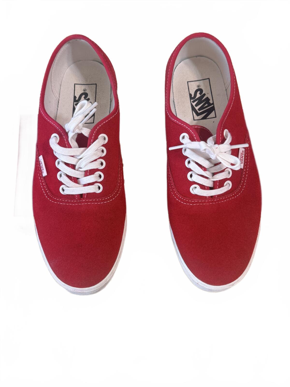Vans Old Skool Red Canvas Lace-Up Low Top Sneakers Women's 8.5