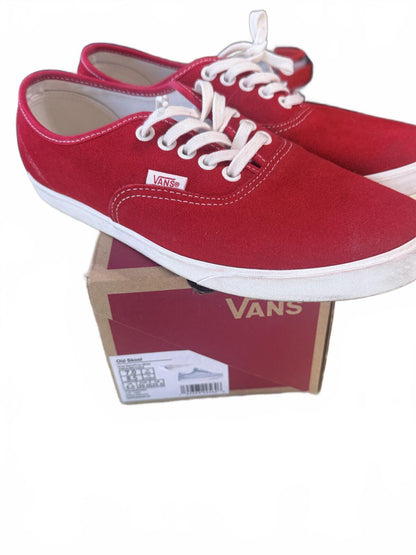Vans Old Skool Red Canvas Lace-Up Low Top Sneakers Women's 8.5
