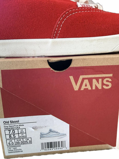 Vans Old Skool Red Canvas Lace-Up Low Top Sneakers Women's 8.5