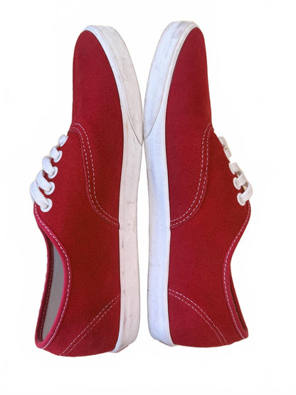 Vans Old Skool Red Canvas Lace-Up Low Top Sneakers Women's 8.5