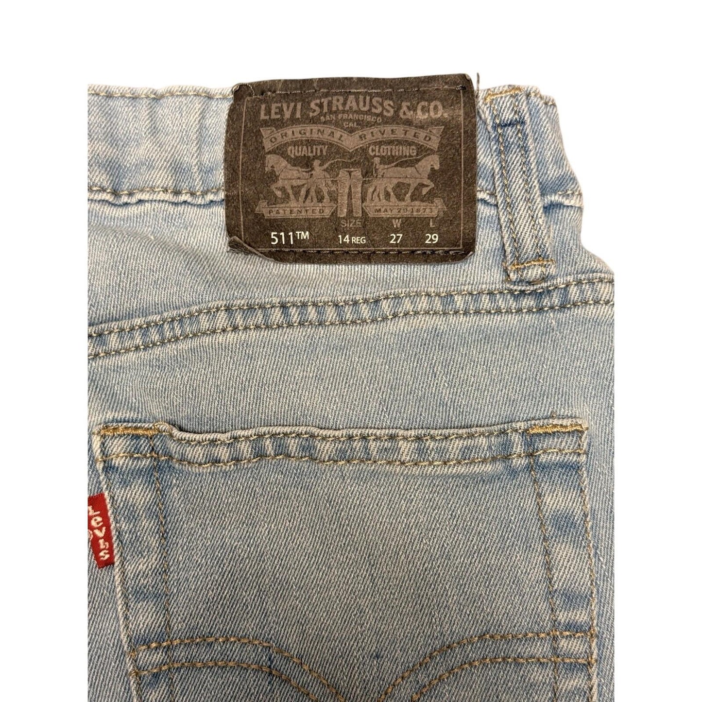 Levi’s 511 Performance Slim Jeans Boys 14 Regular W27 L29 Light Wash Jeans