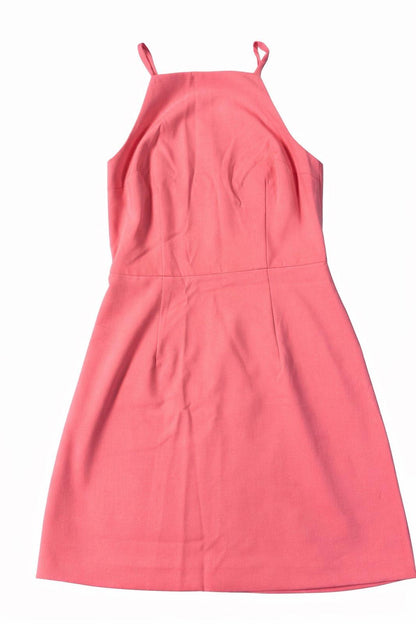 French Connection Coral Pink Halter Dress Women’s US 6 UK 10 Sleeveless Zip Back