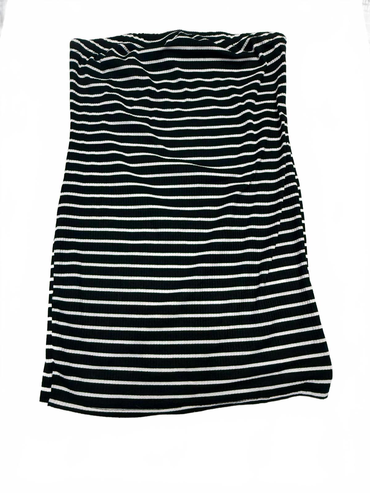 Shein Black and White Striped Mini Dress - Bodycon Short Sleeve Grunge S