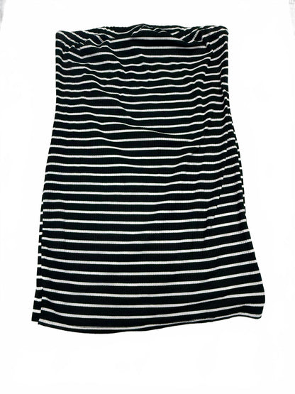 Shein Black and White Striped Mini Dress - Bodycon Short Sleeve Grunge S