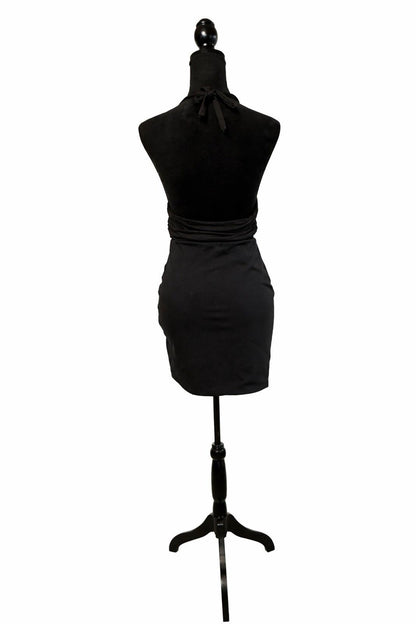 Women’s 2 Piece Black Halter Top and Stretchy Skirt Set Az Large New No Tags L