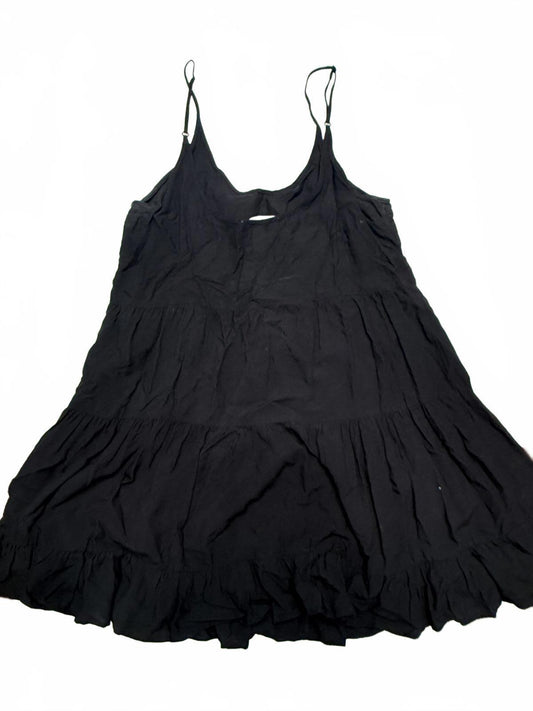 LC Lauren Conrad Black Tiered Mini Dress - Sleeveless Babydoll Sun Dress - M
