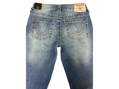 True Religion Billie Straight Jeans Women W26 Mid Rise Blue Denim Y2K Women