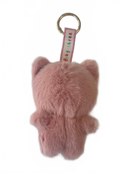 Popmart Baby Plush Keychain Pink Furry Cute Doll Accessory Y2K Trendy Charm