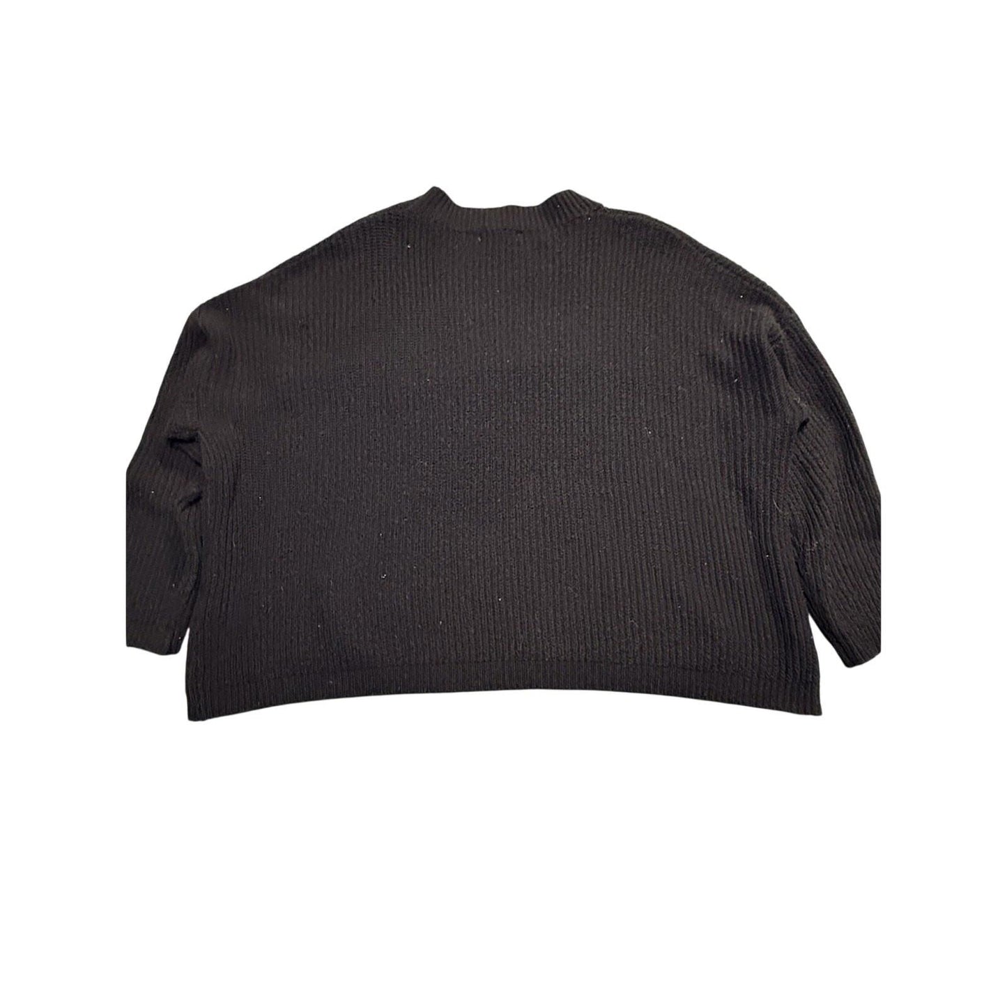 Woven Heart Women’s Black Floral Embroidered Knit Sweater Size M Long Sleeve