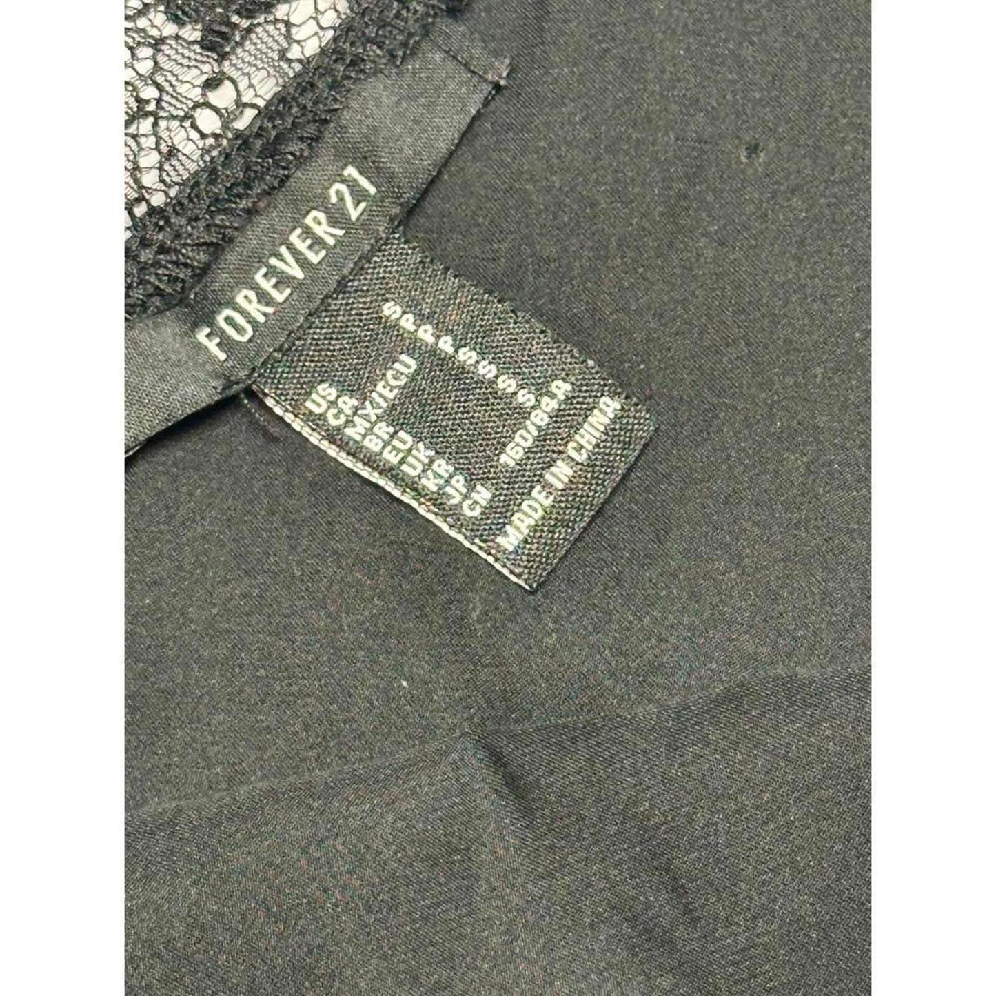 Forever 21 Black Lace Trim Camisole Tank Top