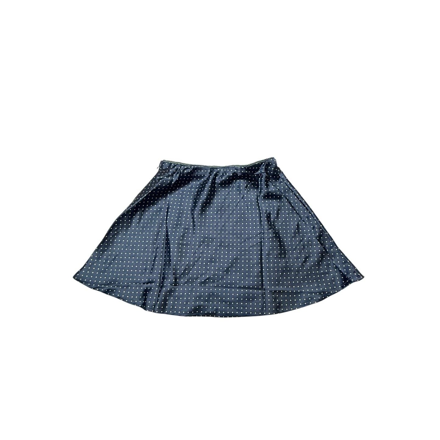 Blue Polka Dot Skater Skirt Womens Elastic Waist Flowy A-Line Mini Casual Retro