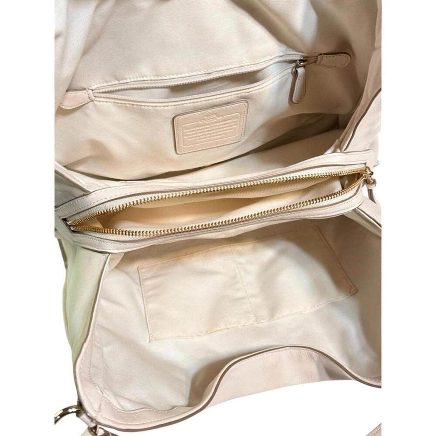 Coach Restored Madison Carlyle Shoulder Bag Cream Leather Gold Hardware ToteHobo