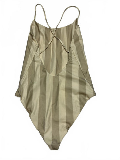 Stussy Striped One-Piece Swimsuit with Cross Back Straps size S
