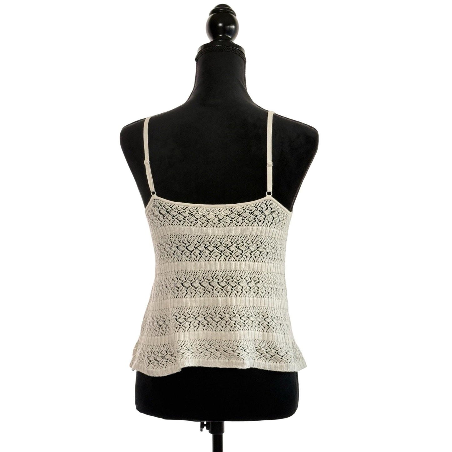 VTG Guess Womens Sz S crochet tank top open knit Y2K Bohemian Coastal Cowgirl