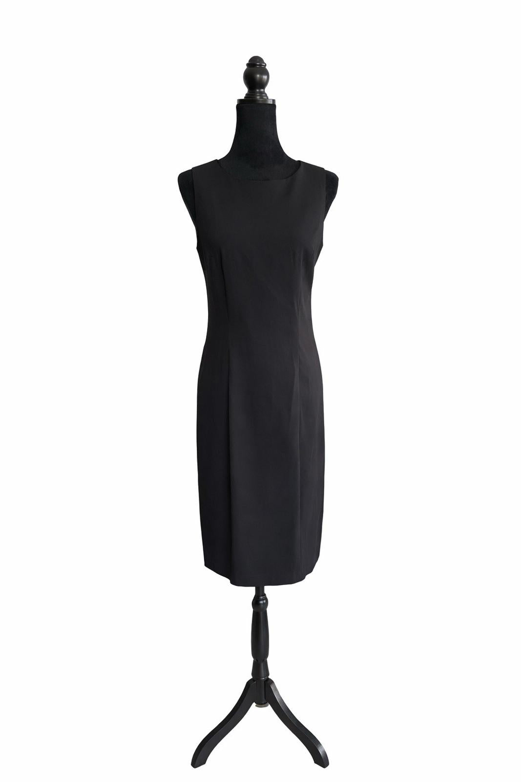 AB Studio Black Sleeveless Sheath Dress Women’s Size 10 Classic Midi Dress
