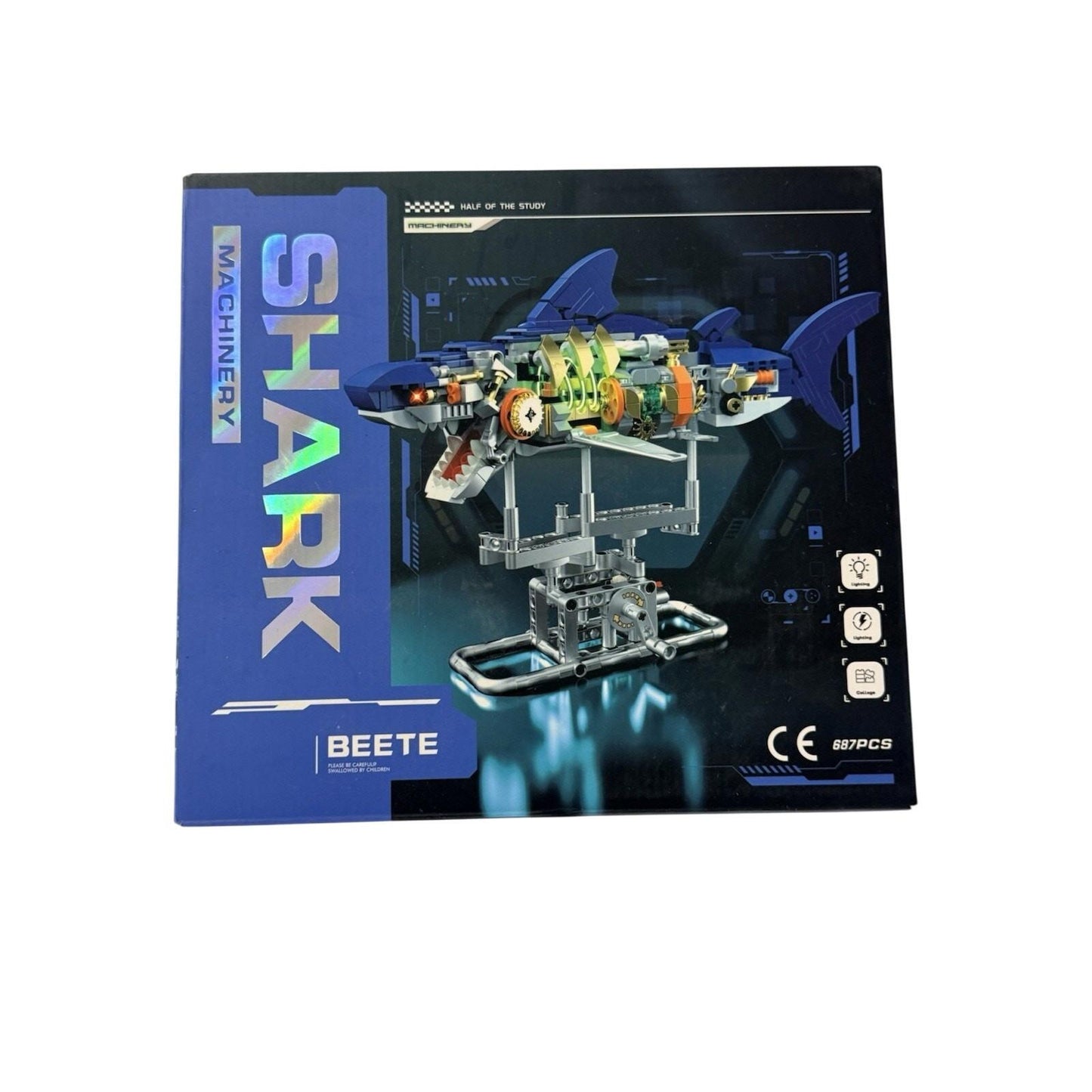 Mechanical Shark Building Set, 687 PCS Ocean Animal Building Blocks Toy Gift