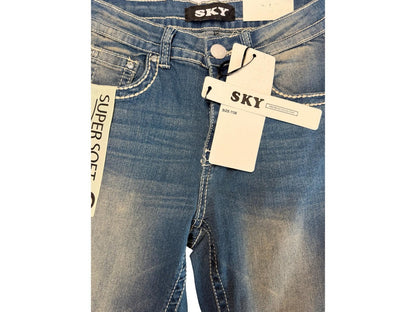 SKY Premium Collection Women’s Bootcut Jeans Size 7/28 Embellished Pockets NWT