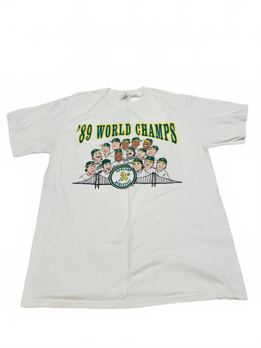 Vintage 1989 Oakland Athletics '89 World Champs T-Shirt