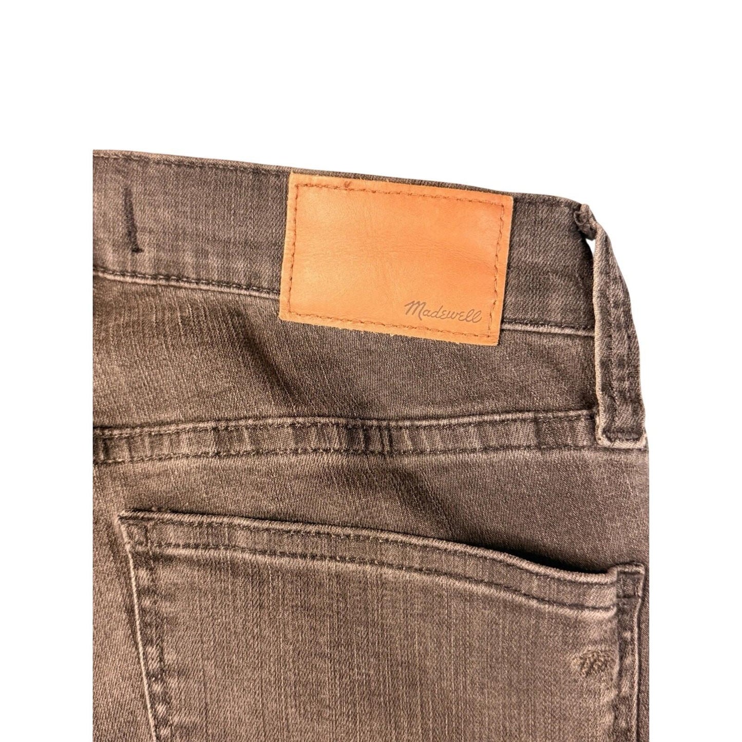 Madewell Jeans Womens 26 Black 9" High Rise Skinny Raw Hem Dark Stretch Denim