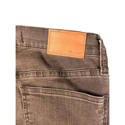 Madewell Jeans Womens 26 Black 9" High Rise Skinny Raw Hem Dark Stretch Denim