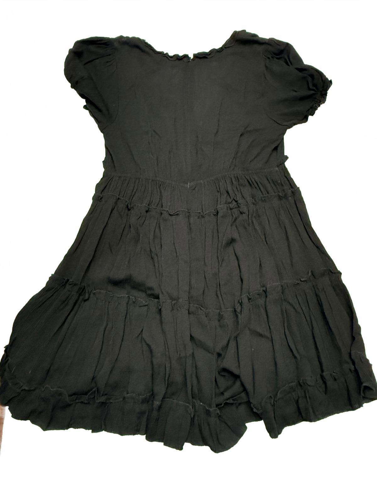 Justify Black Short Sleeve Dress with Ruffle Detail
