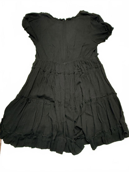 Justify Black Short Sleeve Dress with Ruffle Detail