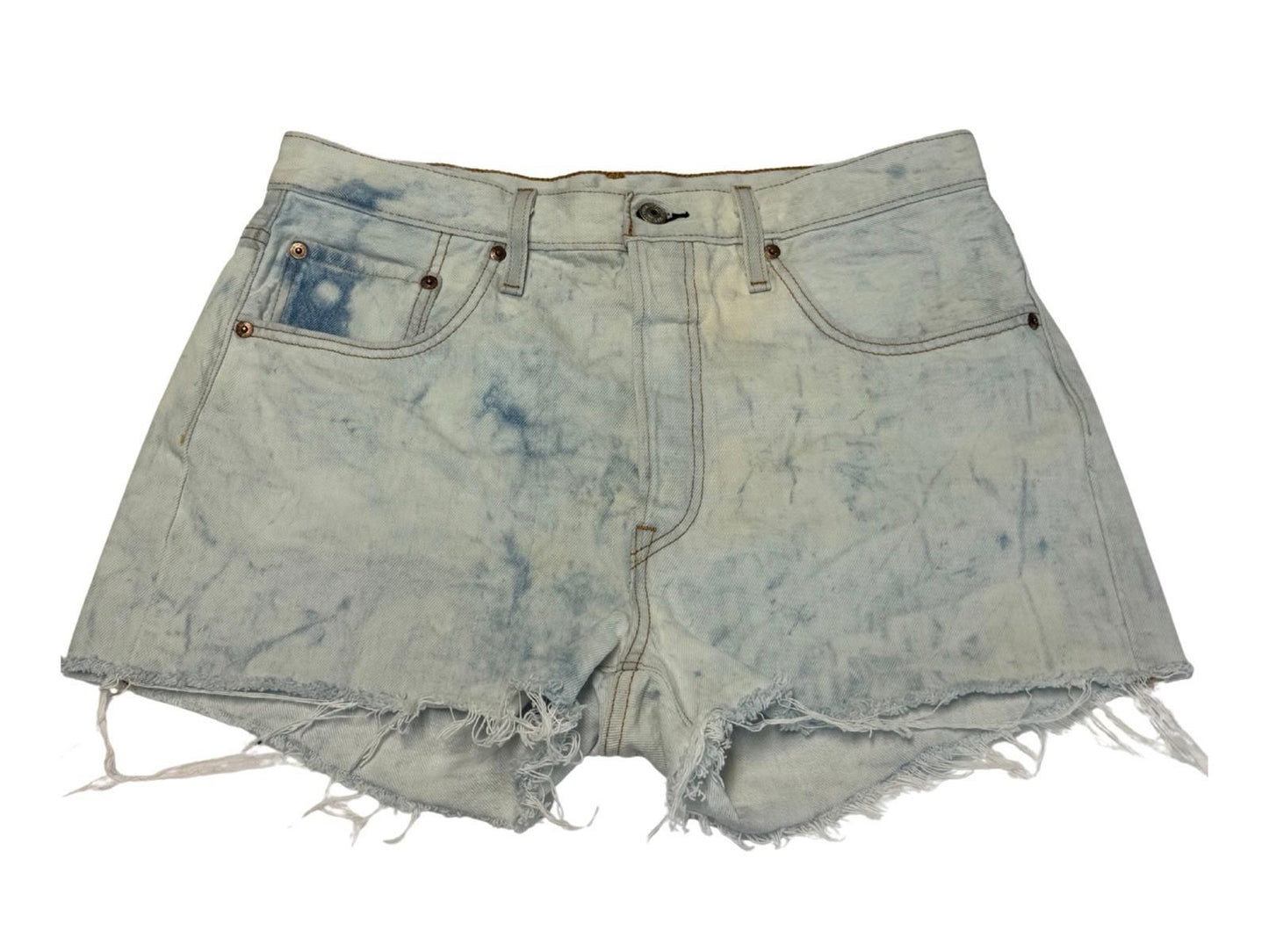Levi’s 501 Original Women’s Denim Shorts W32 Tie Dye Frayed Hem High Waist Y2K