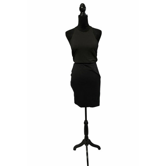 Women’s 2 Piece Black Halter Top and Stretchy Skirt Set Az Large New No Tags L