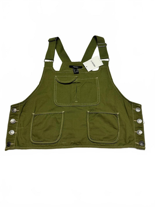 Forever 21 Olive Green Crop Overalls Top