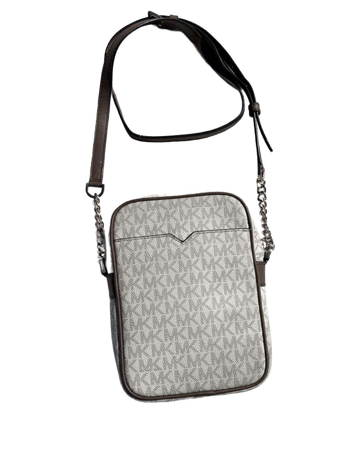 Michael Kors Jet Set Medium Crossbody Bag Signature MK Logo Messenger Purse Grey