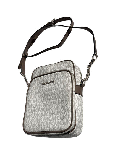 Michael Kors Jet Set Medium Crossbody Bag Signature MK Logo Messenger Purse Grey