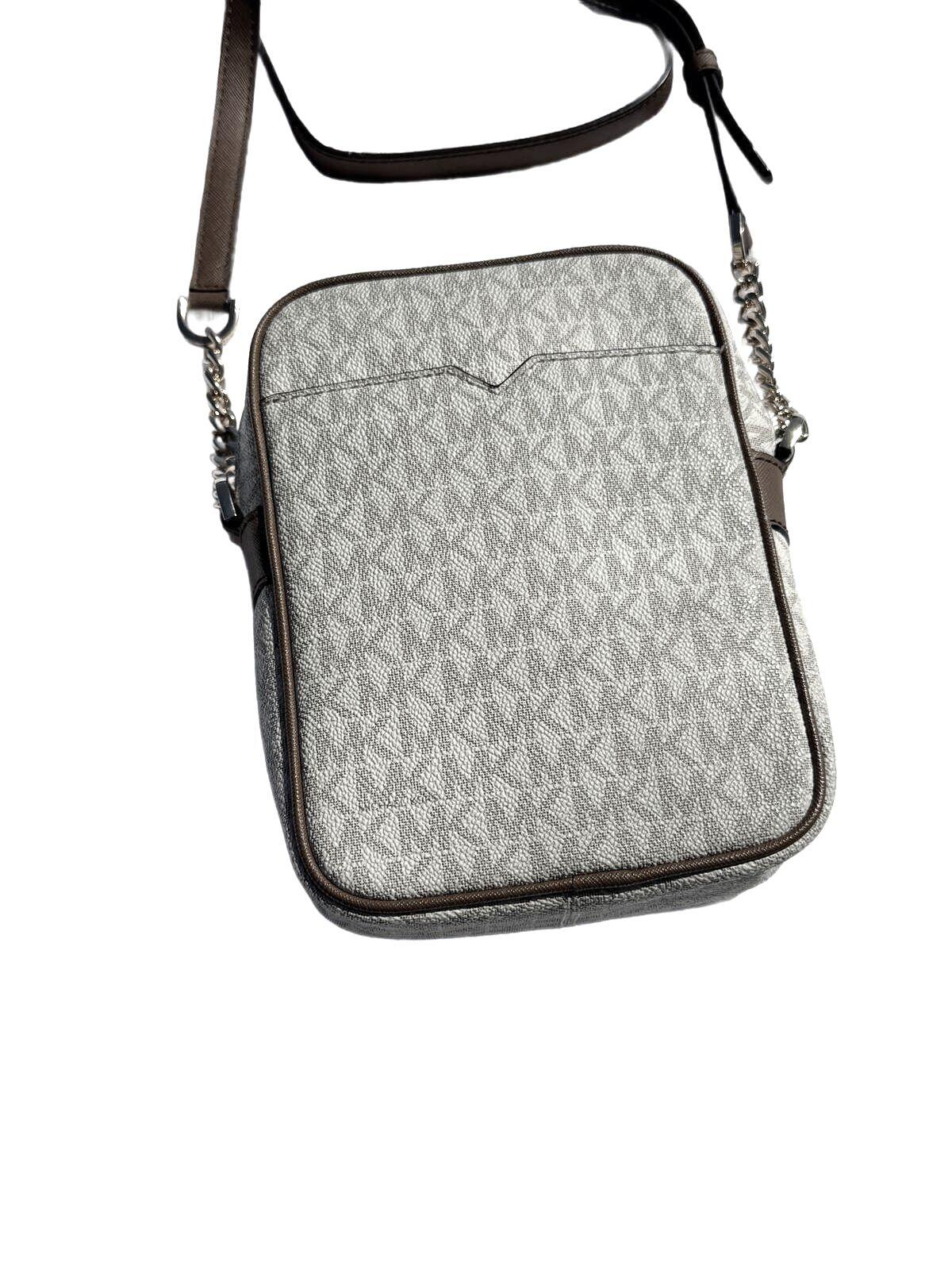 Michael Kors Jet Set Medium Crossbody Bag Signature MK Logo Messenger Purse Grey