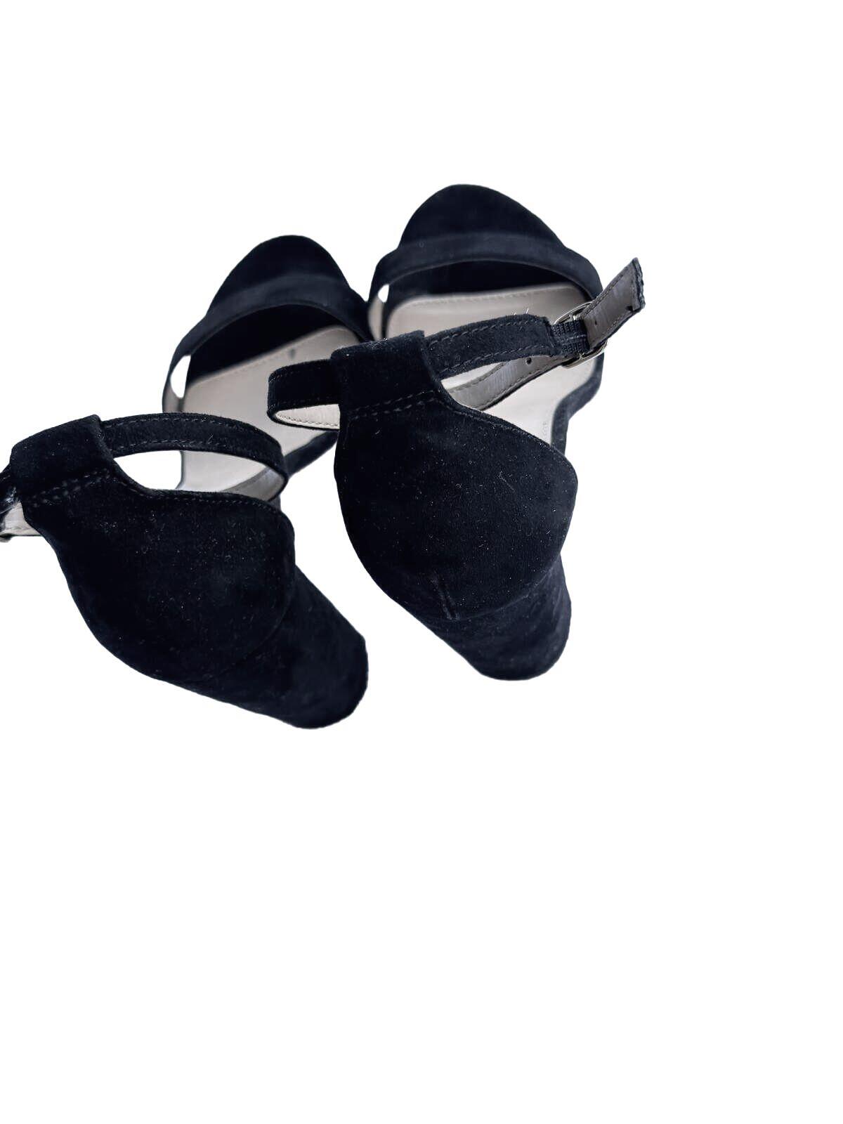 Merona Black Suede Ankle Strap Sandals | Minimalist Y2K Vintage-Inspired Dressy