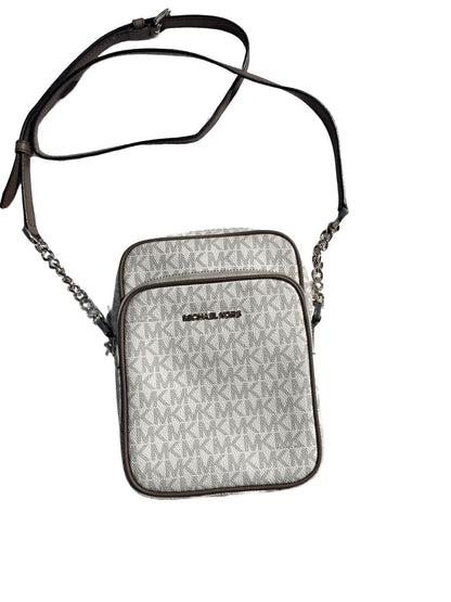 Michael Kors Jet Set Medium Crossbody Bag Signature MK Logo Messenger Purse Grey