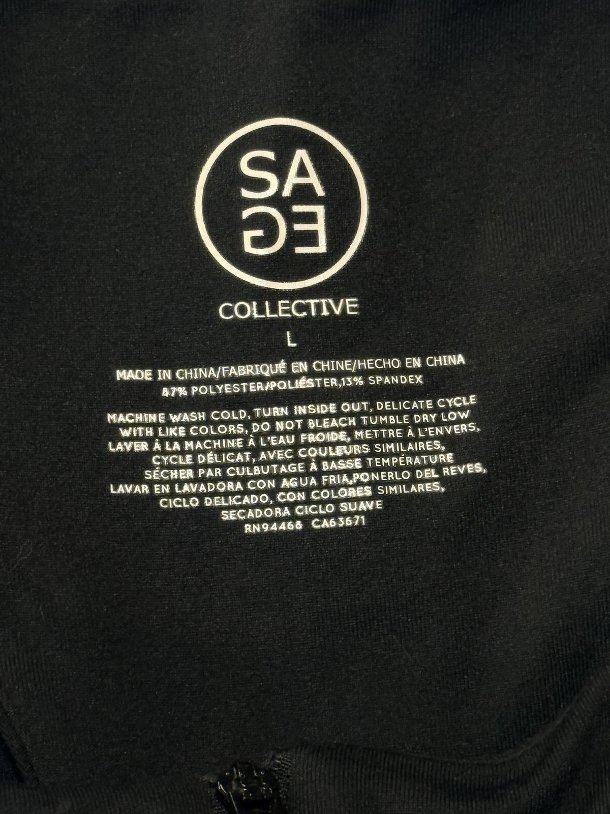 Sage Collective Black Quarter Zip Crop Tank Top Racerback Activewear Gym Size L