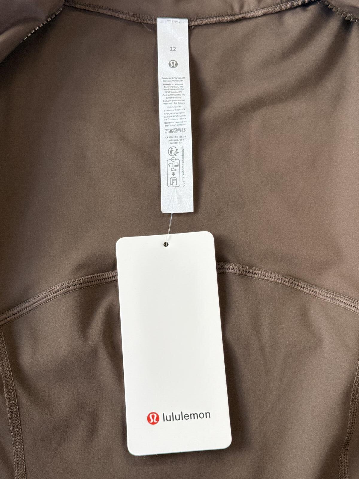 Lululemon Brown Matching Activewear Set Zip Jacket and High-Waist Leggings Size