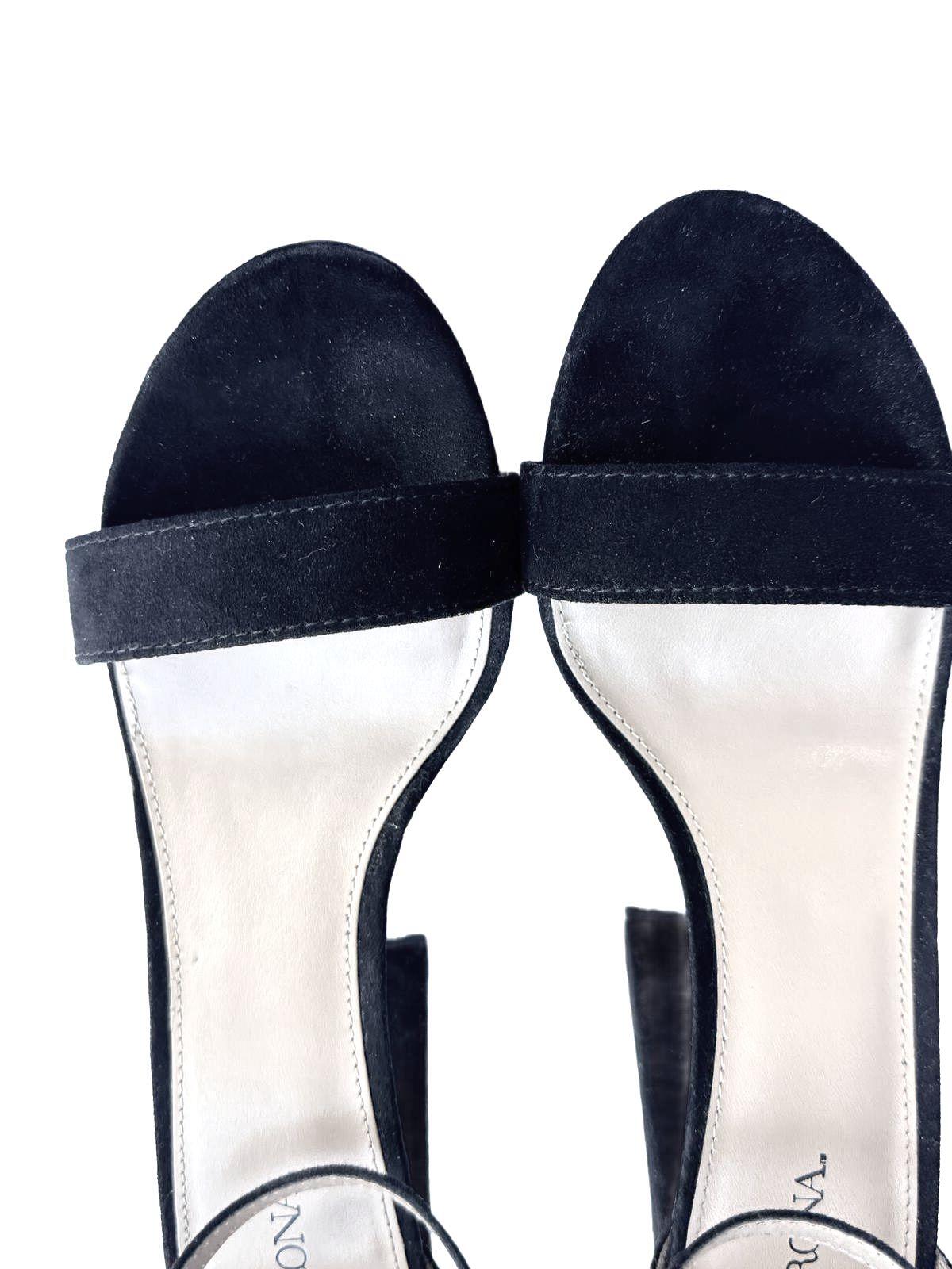 Merona Black Suede Ankle Strap Sandals | Minimalist Y2K Vintage-Inspired Dressy