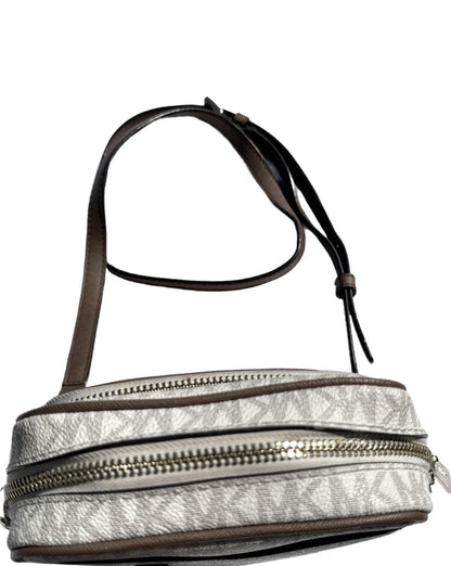 Michael Kors Jet Set Medium Crossbody Bag Signature MK Logo Messenger Purse Grey
