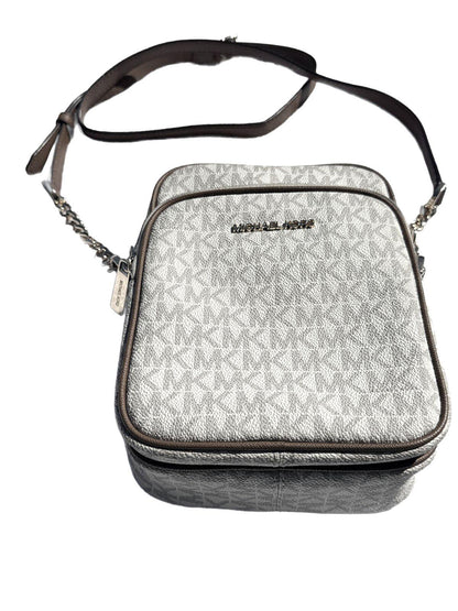 Michael Kors Jet Set Medium Crossbody Bag Signature MK Logo Messenger Purse Grey