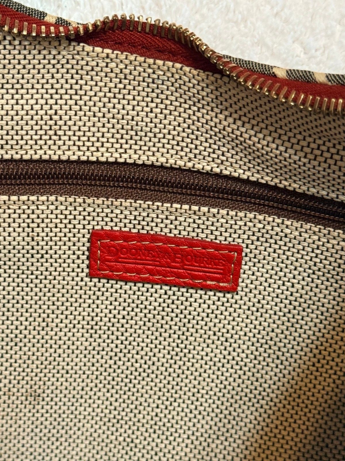 Dooney & Bourke Vintage Red Leather Logo Monogram Hobo Shoulder Bag