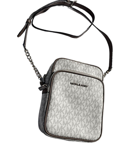 Michael Kors Jet Set Medium Crossbody Bag Signature MK Logo Messenger Purse Grey