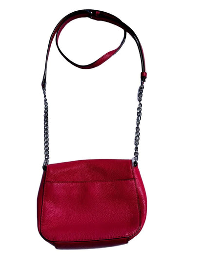 Michael Kors Fulton Crossbody Bag Red Pebbled Leather MK Logo Chain Shoulder bag
